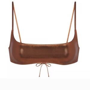 SKIMS Metallic Micro Scoop Bikini Top XL